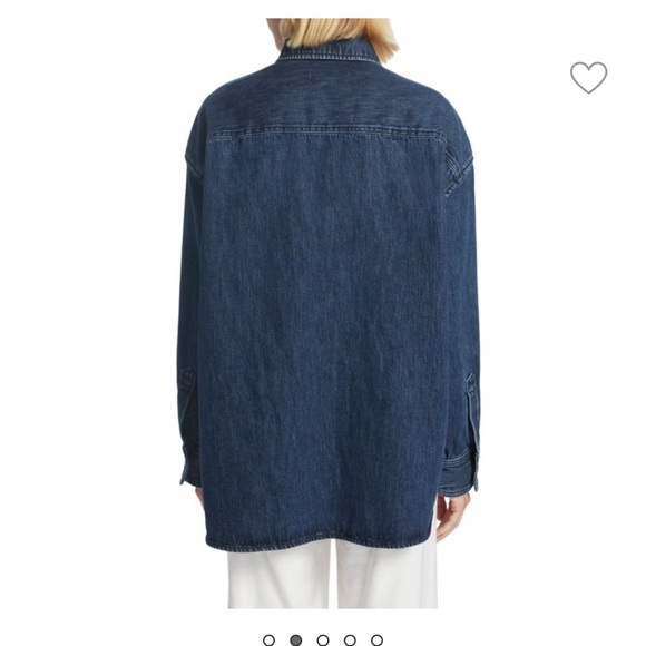 NWT Rag & Bone Lory Oversized Denim Shirt Jacket, size medium, dark denim - Picture 8 of 14